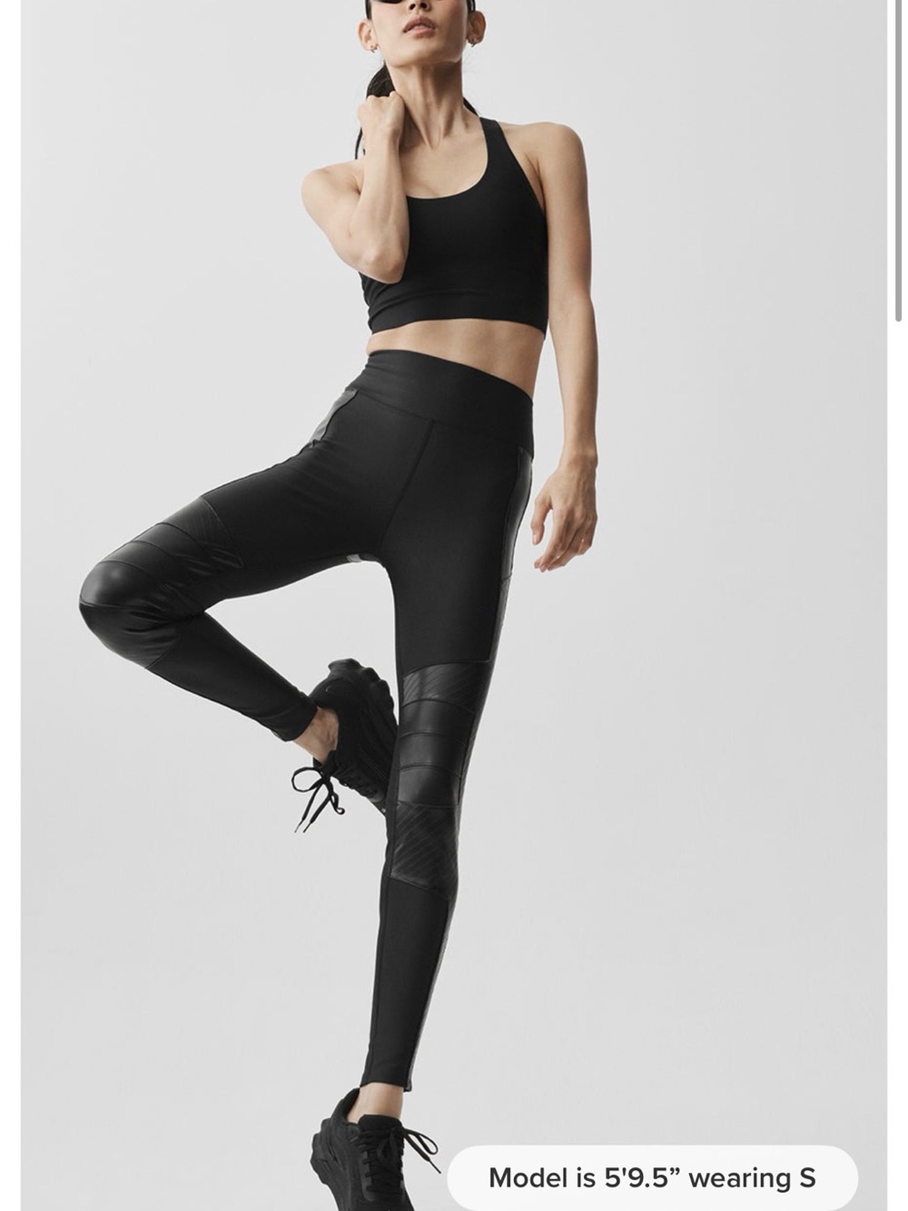 ALO Yoga Black Paneled High-Waist Leggings